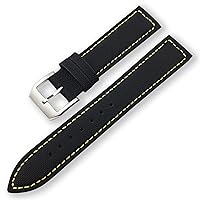 20mm 21mm 22mm Black Nylon Fabric Wrist Watch Band Belt for IWC Mark LE Petit Prince Spitfire Watch Accessories (Color : Black Yellow line, Size : 20mm)