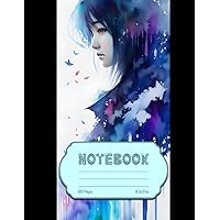 Notebook: Lined Notebook Journal, Muted Watercolor Painting, [Winter], [Concept Soft Art], Size 8.5x11 Inchs, 120 Pages