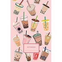 Boba Tea Notebook: Bubble Tea Journal Diary | Boba Milk Tea Notebook | Cute Japanese Chinese Stationery | A5 6x9” | 120 College Ruled Lined Pages