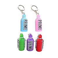 5 Pcs Bottle Keychains for Car Keys Cute Cartoon Metal Bag Keyrings with Can Decorations for Women Men Kids Gift Creative Tag Sports Drink Key chain for Backpack Charms Christmas Filler