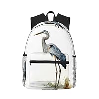 Long-beaked heron Backpack Laptop Men Business Work Casual Daypack Women Lightweight Travel Bag