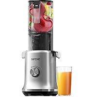 Whole Fruits Cold Press Juicer Machines, 4.3-inch (110mm) Powerful Wide Mouth Slow Masticating Juicer with Large Feed Chute for Vegetables and Fruits, Easy to Clean, Gray
