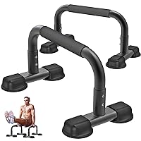 Dolibest Push Up Bar, 9.6'' High Parallettes Bars with Full-Cover Foam Handles, Stable Calisthenics Equipment, Suitable for Handstand, L-Sit, Dip Bar, Strength Training for Indoor Outdoor Use（660LB）