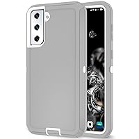 Galaxy S21 Plus Case for Samsung Galaxy S21 Plus 5G Case Military Drop Shockproof Armor Heavy Duty Rugged 3 in 1 Protection Cover for Galaxy S21 Plus S21+ Phone Case (Grey+White)