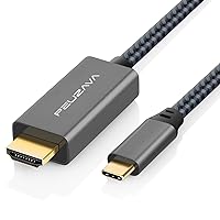 PEUZAVA USB C to HDMI Cable 3ft, Preminum 4K Type C (Thunderbolt 3/4) to HDMI Braided Cord Compatible with MacBook Pro 2020/2019/2018, MacBook Air/iPad Pro 2018, Samsung Galaxy S10/S9, Surface Book 2