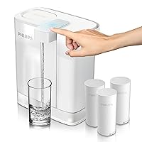 PHILIPS GoZero Next-gen Instant Water Filter Pitcher, Rechargeable Battery, Mirco-X Clean Technology, 3L 12 Cups, 1L/min Fast Flow, Countertop Filtered Water Purifier Jug for Tap Water, 1 Filter