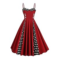 Women's 50s Vintage Cocktail Party Swing Dress 1950s Polka Dot Tea Dress Retro Audrey Hepburn Rockabilly Prom Dress