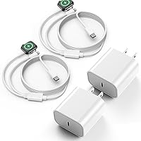 Upgraded Apple Watch Charger, 2-in-1 USB C Fast iPhone Watch Charger [Apple MFi Certified] 6FT Wireless Charging Cable with 20W Wall Charger Block for Apple Watch Series 8/7/6/5/SE & iPhone14/13/12