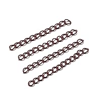 AGCFABS 30Pcs/Pack Metal Paint Extension Chain Colorful Linking Rings Curb Twist Chains for Bracelet Necklace Mask Lanyard Strap DIY Jewelry Making Accessories (Brown)