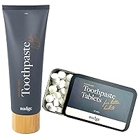 Nudge Nano Hydroxyapatite Toothpaste and Tablets Bundle - 4 oz Toothpaste Tube + 62 Tablets, Fluoride-Free, Natural Oral Care Solution