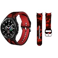 20mm No Gaps Watch Band For Samsung Watch 4 Classic 46 42mm/44 40mm Smartwatch Silicone Printing Curved End Bracelet Strap