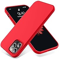 OTOFLY Compatible with iPhone 12 Pro Max Case 6.7 inch(2020),[Silky and Soft Touch Series] Premium Soft Liquid Silicone Rubber Full-Body Protective Bumper Case (Red)