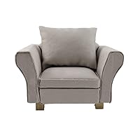 Dollhouse Grey Modern Armchair & Cushion Miniature Living Room Furniture