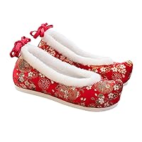 Holibanna 1 Pair Chinese Style Embroidery Slippers Shoes Women Shoes Ethnic Style Wedge Heel Hanfu Shoes Flat Shoe Footwears 37