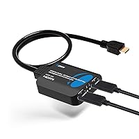 OREI 4K 1 in 2 Out HDMI Splitter 4:4:4 8-bit - HDMI 2.0, HDCP 2.2, 18 Gbps, 4K @ 60Hz HDMI Display Duplicate/Mirror Only - UltraHD High Resolution Down Scaler 1x2 (UHDS-102C)