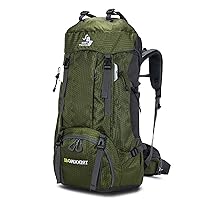 60L Hiking Backpack, Waterproof Camping Backpacking Backpack for Men Outdoor Traveling Climbing Daypack with Rain Cover (Army Green)