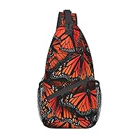 Sling Bag Monarch Butterflies Crossbody Backpack Shoulder Bag Casual Daypacks For Women Men Cycling Hiking Travel