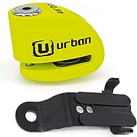 URBAN UR906X Hi-Tech Alarm disc Lock + Transport Bracket UR351, Alarm 120db ON/Off, Replaceable Module Longlife Battery, Visible and Deterrent, High-end Waterproof, Reminder Cable, Universal