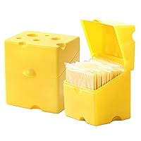 Sliced Cheese Container Cheese Slice Container Cold Resistant Cheese Storage Box with Flip Lid Cheese Slice Holder for Fridge Keeps Cheese Fresh Longer 2Pcs.