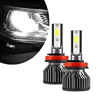 2 PCS H11 Car LED Fog Light, 35mm x 73mm x 25mm 38W 6000K 6000LM IP68 Waterproof High-brightness COB Wafer Bulb, Auto Auxiliary Lighting Accessories, Compatible with Most Car Models (White)