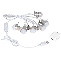 Department 56 6005528 Village Collection USB LED 6 Light Accessory Set, 108 Inch,Plastic, White