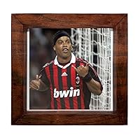 Ronaldinho - 6X6 Full Color Photo Sign With Real Wood Frame SOG #G699969