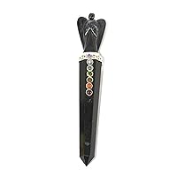 Jet Black Tourmaline Angel Chakra Wand Stick Approx. 5-5.5 inch Energized Charged Cleansed Programmed Pure Genuine Stick Free Booklet Jet International Crystal Therapy Image is JUST A Reference