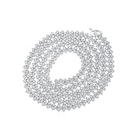 The Diamond Deal 10kt White Gold Mens Round Diamond 22-inch Link Chain Necklace 8 Cttw