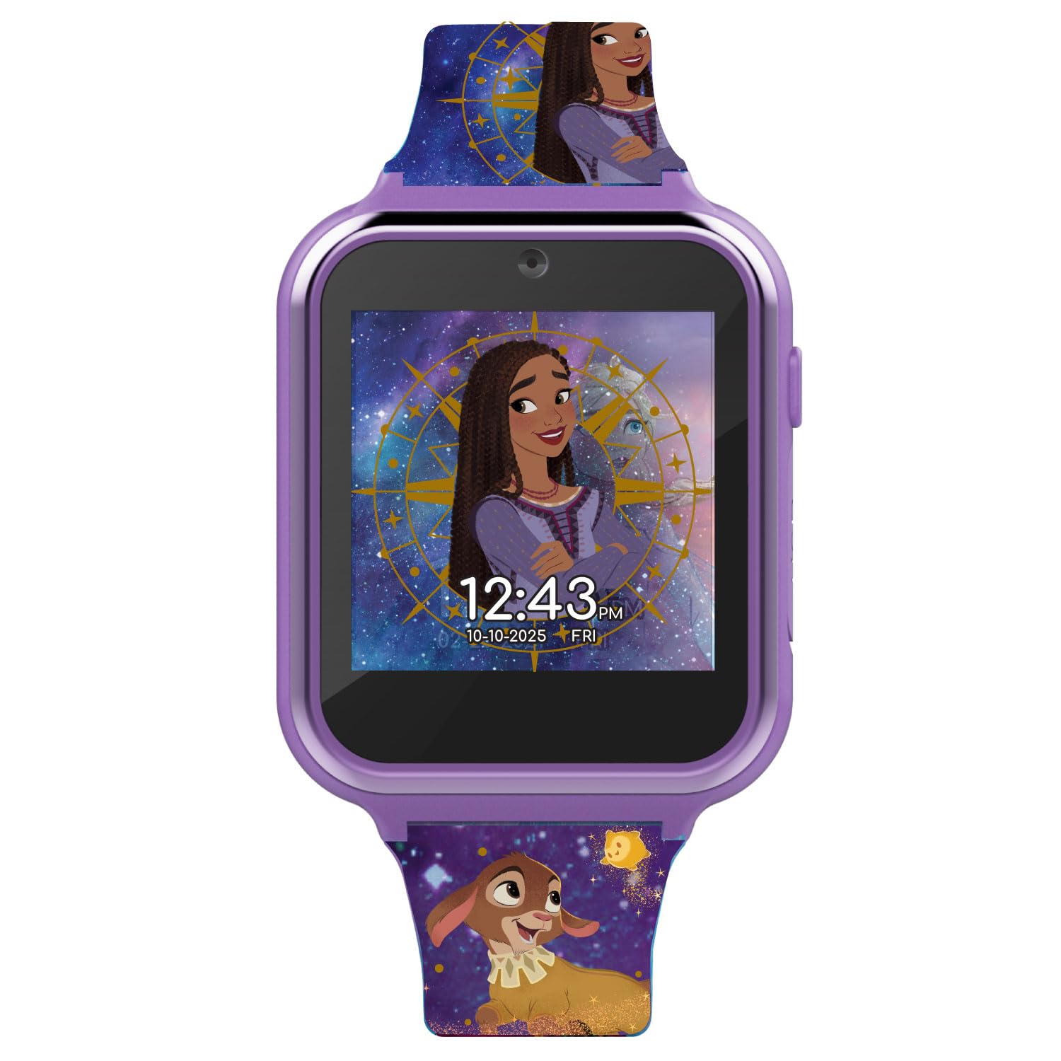 Accutime Disney Wish Purple Asha and Dahlia Educational Learning Touchscreen Smart Watch Toy for Girls, Boys, Toddlers - Selfie Cam, Learning Games, Calculator & More (Model: WSH4015AZ), 40mm