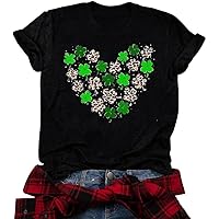 St. Patrick's Day Shirt Women Shamrock Blessed and Lucky Clover T-Shirt Irish Festival Graphic Tee Tops