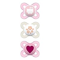 MAM Start Newborn Pacifiers Value Pack, Newborn Baby Girl Pacifiers, Best Pacifier for Breastfed Babies, 3 Count (Pack of 1)