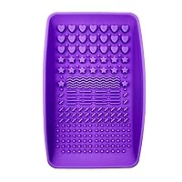 Silicone Portable Makeup Brush Cleaning Mat Violet