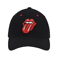 Concept One Rolling Stones Women's Dad Hat, Lips Logo Adjustable Cotton Baseball Cap with Curved Brim