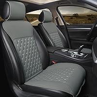 Black Panther 1 Pair Car Seat Covers, Luxury Car Protectors, Universal Anti-Slip Driver Seat Cover with Backrest,Diamond Pattern (Gray)