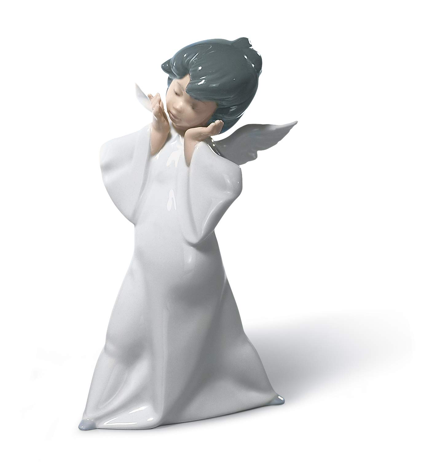 LLADRÓ Mime Angel Figurine. Porcelain Angel Figure.