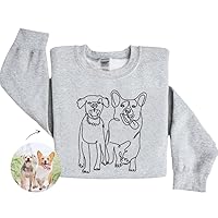 Premium Custom Dog Photo Embroidered Hoodie, Oversized Pet Face Sweatshirt, Cat Lover Gift, Mom Shirt- Size S to 4XL