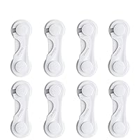Child Safety Cabinet Locks, Adoric Baby Child Proof Cabinet Kitchen System, Drawers, Adjustable Strap, No Tools or Drilling and Strong Adhesive (8-Pack White)