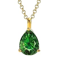 Cubic Zirconia Birthstone Necklace 18k Gold Plated Stainless Steel Pendant Birthday Gifts for Women Girls