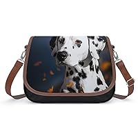 Crossbody Bag Women Dalmatian Dog Shoulder Bag Messenger Bag Leather Handbag Purse Wallet For Girls 31x22x11cm