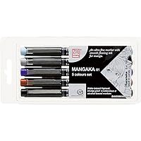 Kuretake CNM-01/5V Zig Cartoonist Mangaka 01, 5 Color Marker Pen Set
