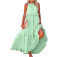 Sundresses for Women, Women's Long Vacation Dress Big Swing Beach Flowy Summer Casual, S, XXL