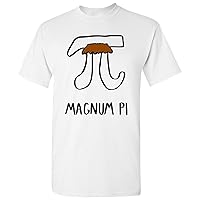 UGP Campus Apparel Magnum Pi, Funny Math T Shirt, Humor Pie, Geek, Nerd, Algebra, Teaching, Pun - Adult Cotton T-Shirt - 4X-Large - White