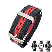 Nylon Fabric Watchband 20mm 22mm for Omega Seamaster 007 Planet Ocean Breathable Canvas Stripe NATO Watch Strap (Color : Black red, Size : 20mm)