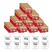 [5-Yrs Free Data Recovery] Gigastone 64GB 50-Pack Micro SD Card, 4K Camera Pro for GoPro, Security Camera, Nintendo-Switch, R/W up to 95/35MB/s MicroSDXC Memory Card UHS-I U3 A2 V30, with 10 Adapter
