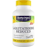 Healthy Origins L-Glutathione (Setria) Reduced, 250 mg - Immune Support Supplement - Collagen & Antioxidant Support - Gluten-Free Supplement - 150 Veggie Capsules