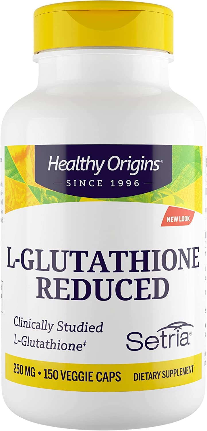 Healthy Origins L-Glutathione (Setria) Reduced, 250 mg - Immune Support Supplement - Collagen & Antioxidant Support - Gluten-Free Supplement - 150 Veggie Capsules