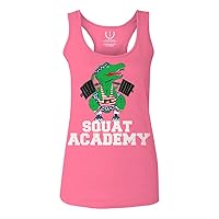 Funny Cool Graphic T REX Workout Love Leg Day Gym Squat University Gym Women's Tank Top Racerback