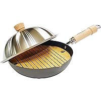 Riverlight Kyoku JAPAN J1426D Iron Steaming Pot Set, 10.2 inches (26 cm), Stainless Steel Dome, Bamboo Steamer, Iron Nitride, IH Compatible, Rust Resistant, Made in Japan