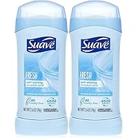 Suave Deodorant 2.6 Ounce 24Hr Fresh Invisible Solid (76ml) (2 Pack)