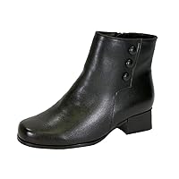 Peerage Page Women's Wide Width Leather Booties with Zipper